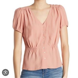 J crew peplum pink blouse
